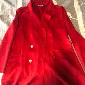 Nygard Red Faux Suede Double Breasted Jacket